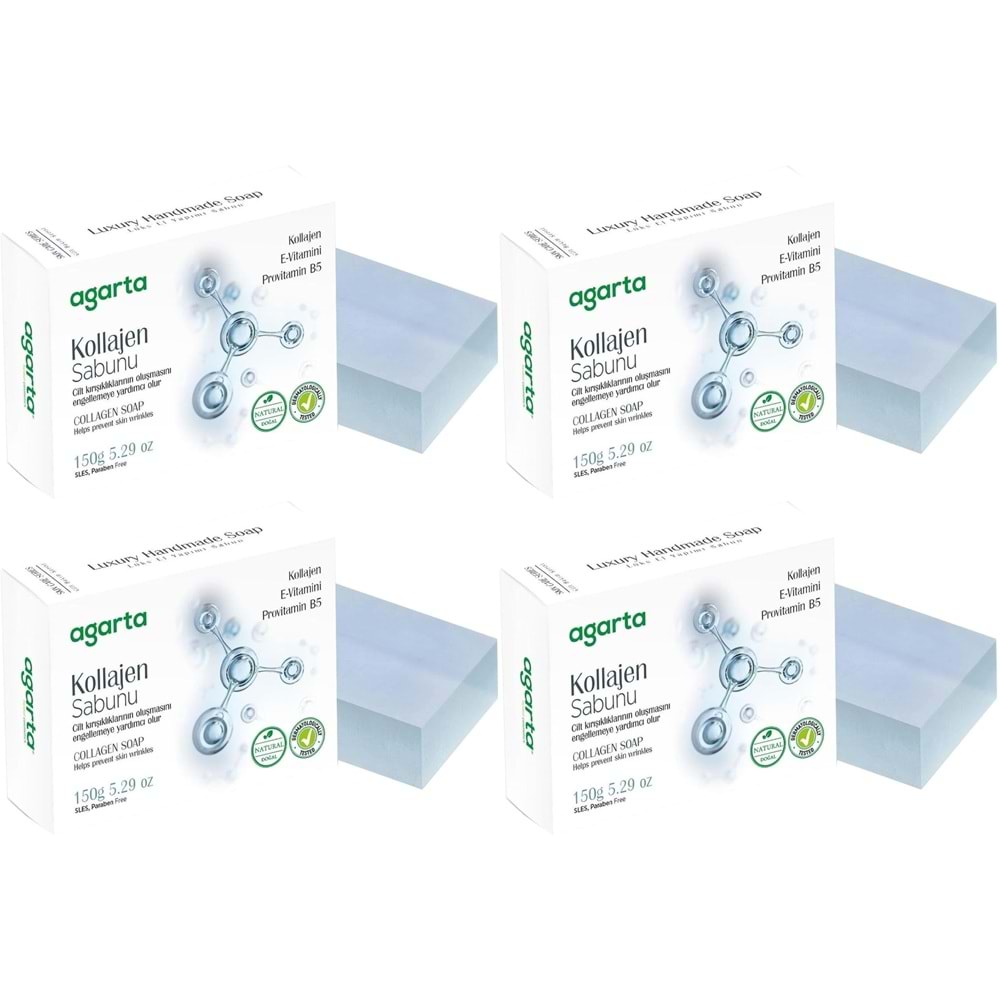 Agarta El Yapımı Doğal Sabun 150GR Kollajen (4 Lü Set)