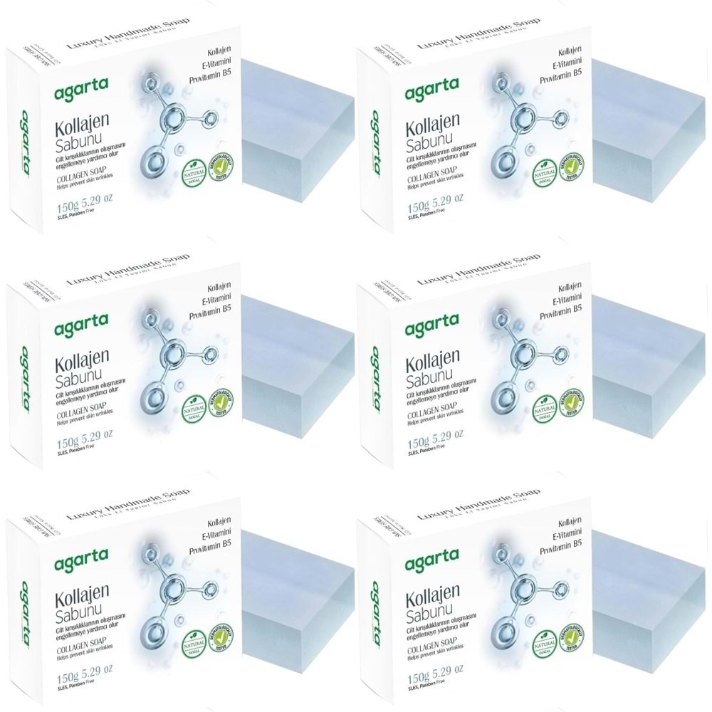 Agarta El Yapımı Doğal Sabun 150GR Kollajen (6 Lı Set)