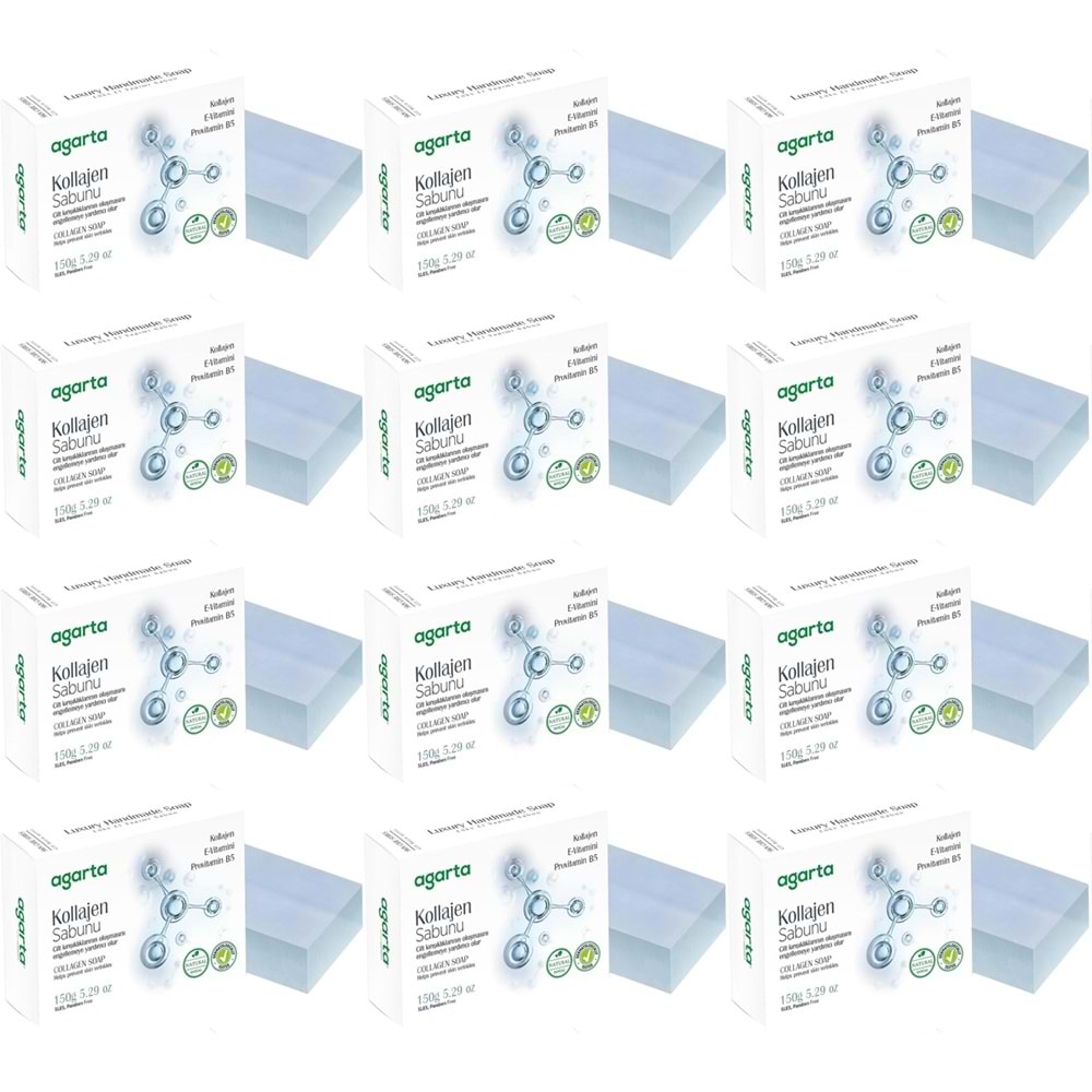 Agarta El Yapımı Doğal Sabun 150GR Kollajen (12 Li Set)