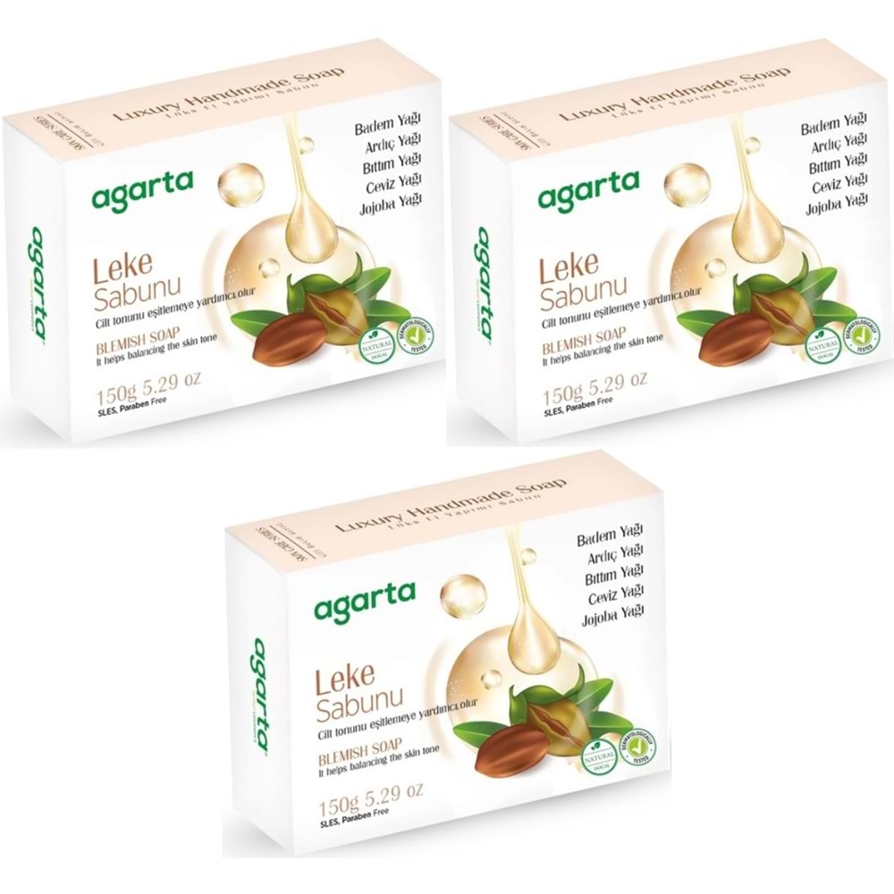 Agarta El Yapımı Doğal Sabun 150GR Leke (3 Lü Set)
