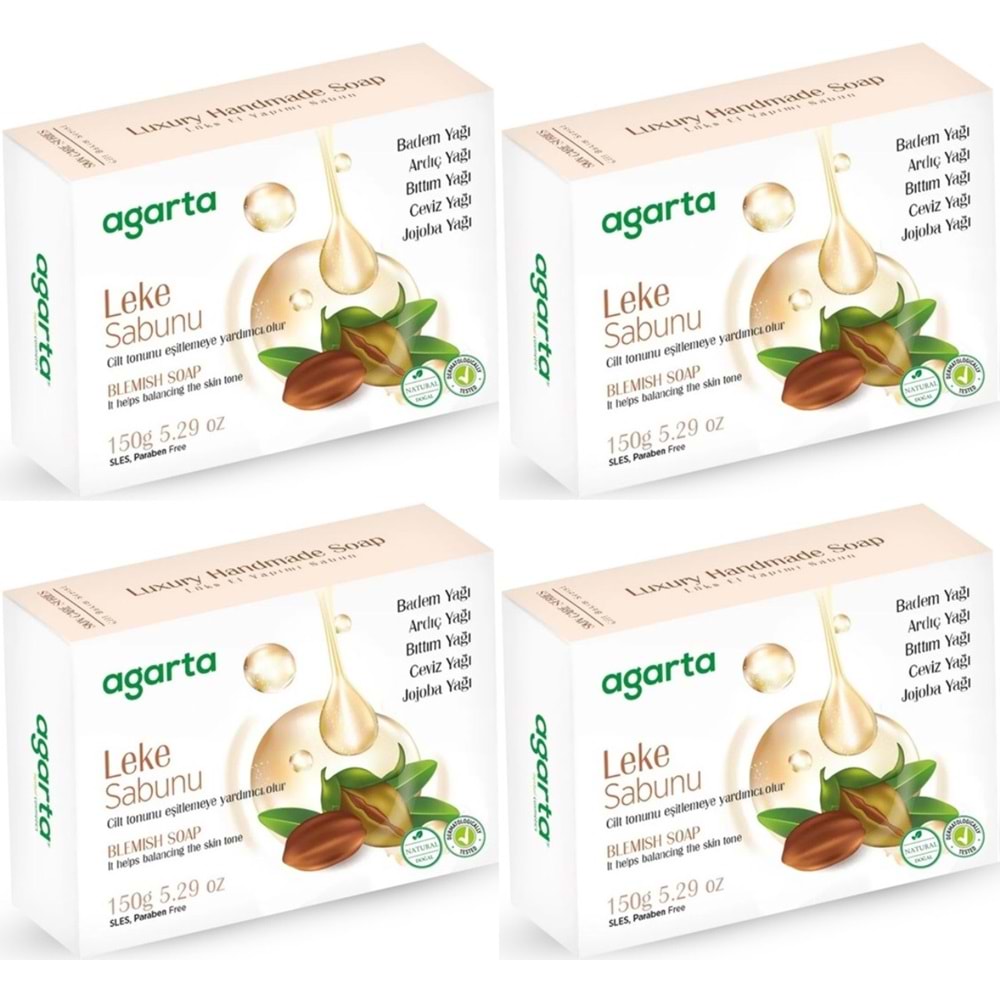 Agarta El Yapımı Doğal Sabun 150GR Leke (4 Lü Set)