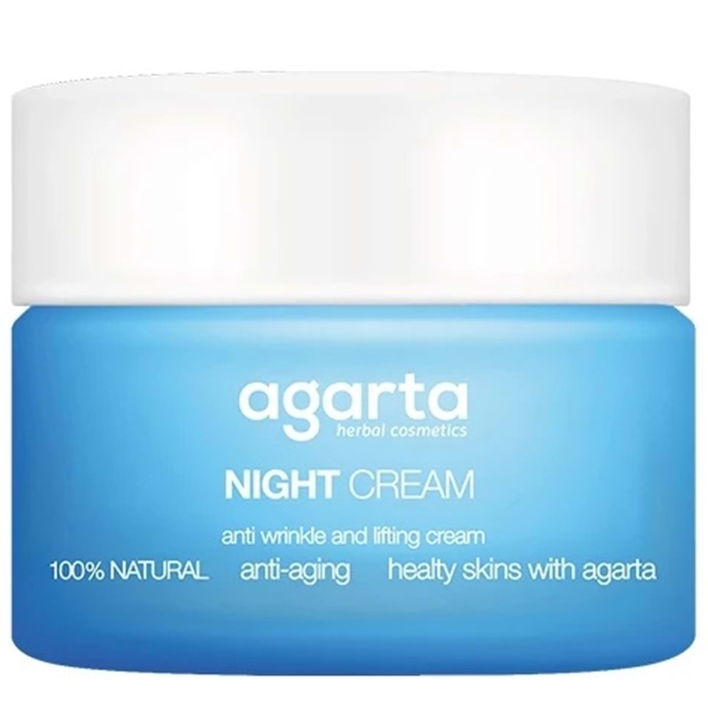 Agarta Doğal Yaşlanma Karşıtı Anti-Age Gece Kremi Su Bazlı 50ML (Kırışıklık/Sıkılaştırıcı) (4Lü Set)