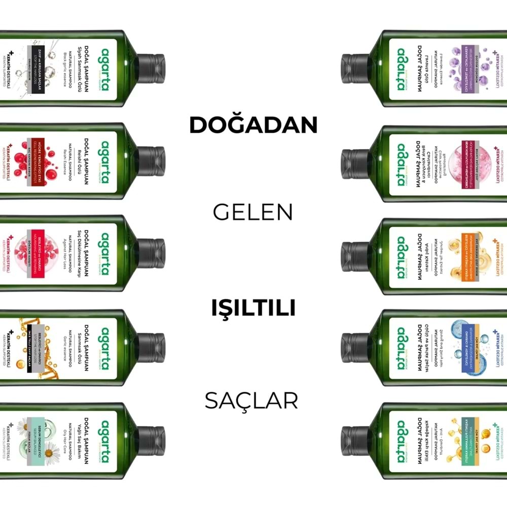 Agarta Doğal Şampuan 400 ML Kepek Karşı Etkili - Kaşıntı Pullanma Karşıtı (6 Lı Set)
