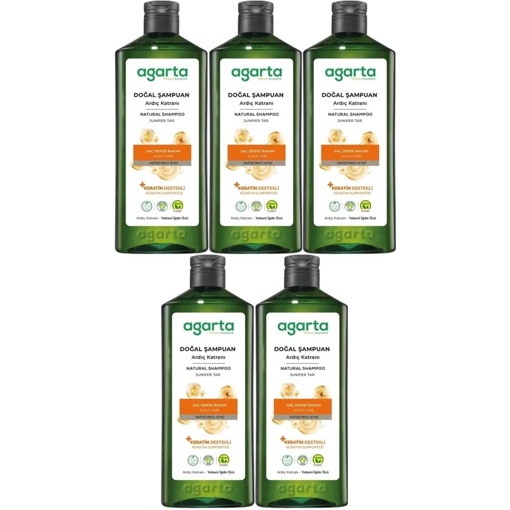 Agarta Doğal Şampuan 400 ML Ardıç Katranı ve Keratin (5 Li Set)