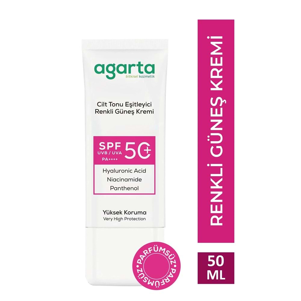 Agarta Cilt Tonu Eşitleyici Renkli Kapatıcı Etkili Spf+50 Faktör Güneş Kremi 50 ML (6 Lı Set)