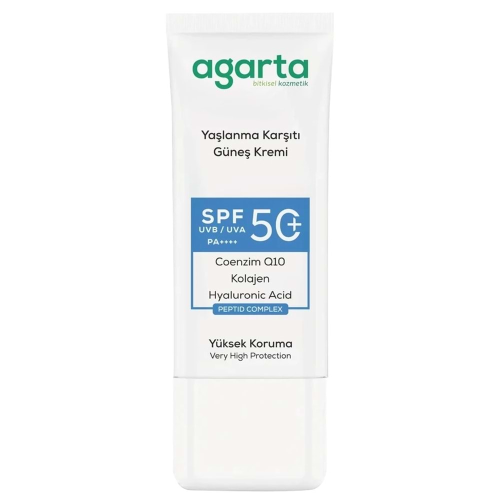 Agarta Yaşlanma Karşıtı Collagen Destekli Spf+50 Faktör Yüz Güneş Kremi 50 ML (5 Li Set)