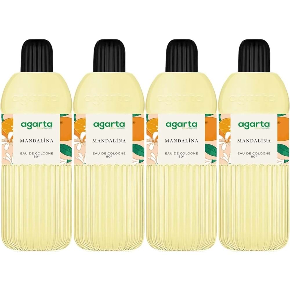 Agarta Kolonya 400 ML Mandalina 80 Derece Pet Şişe (4 Lü Set)