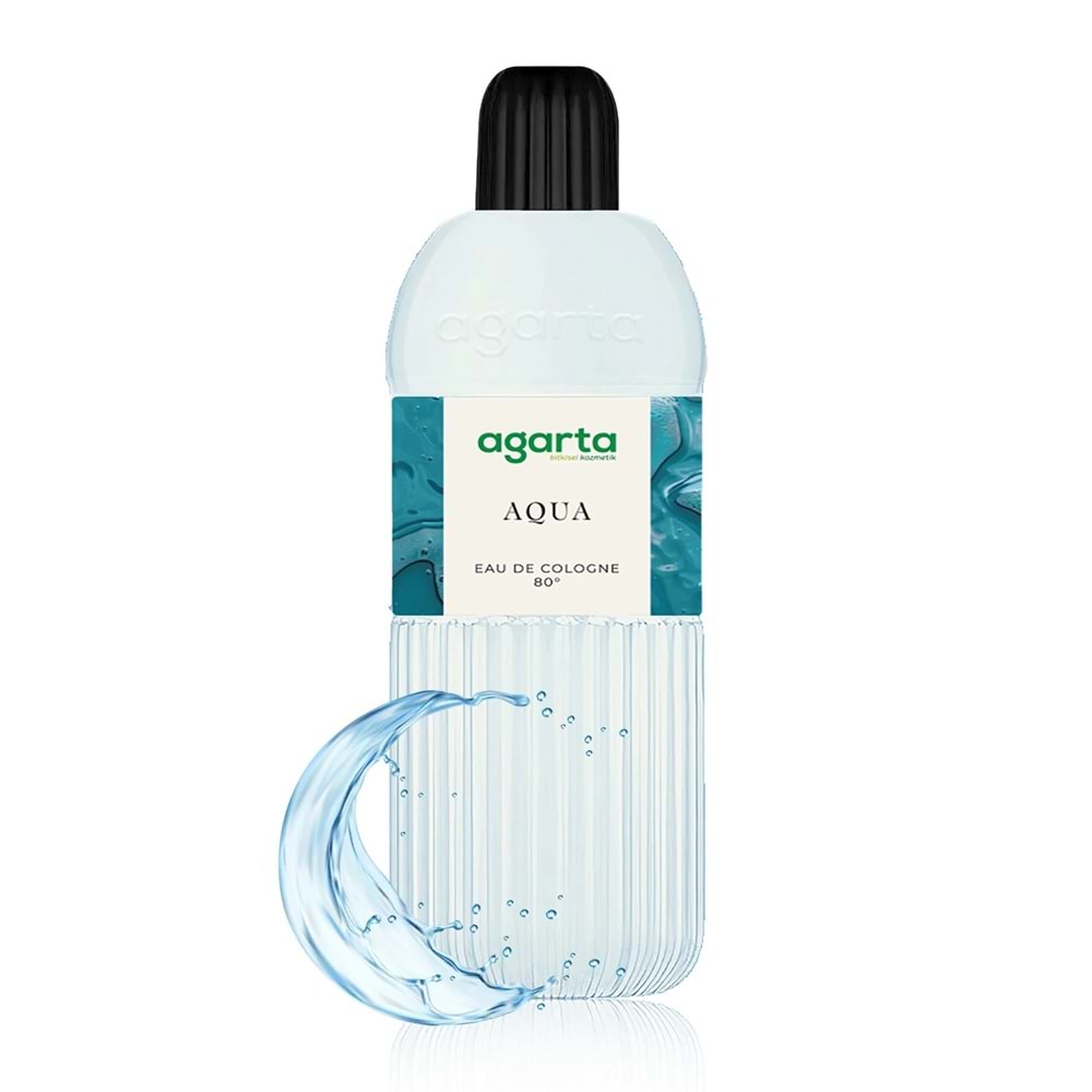 Agarta Kolonya 400 ML Aqua 80 Derece Pet Şişe (6 Lı Set)