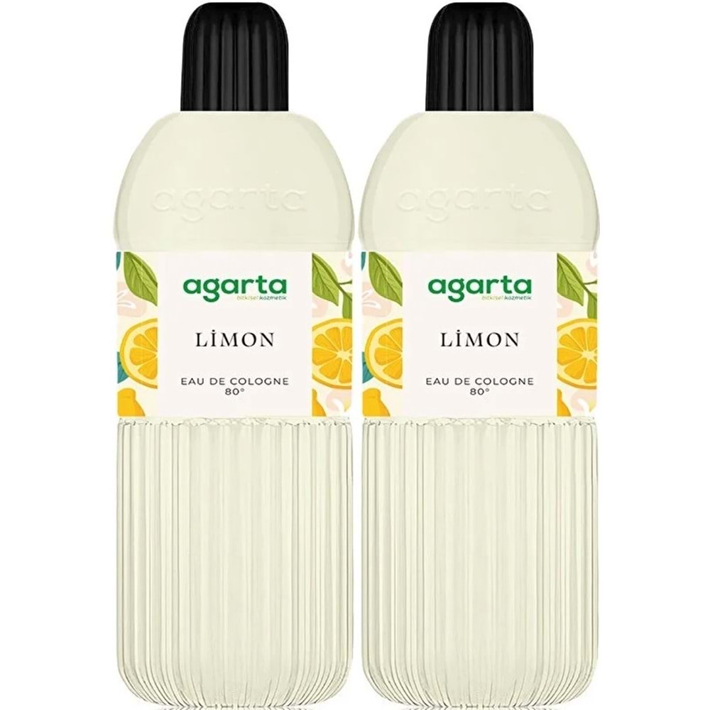 Agarta Kolonya 400 ML Limon 80 Derece Pet Şişe (2 Li Set)