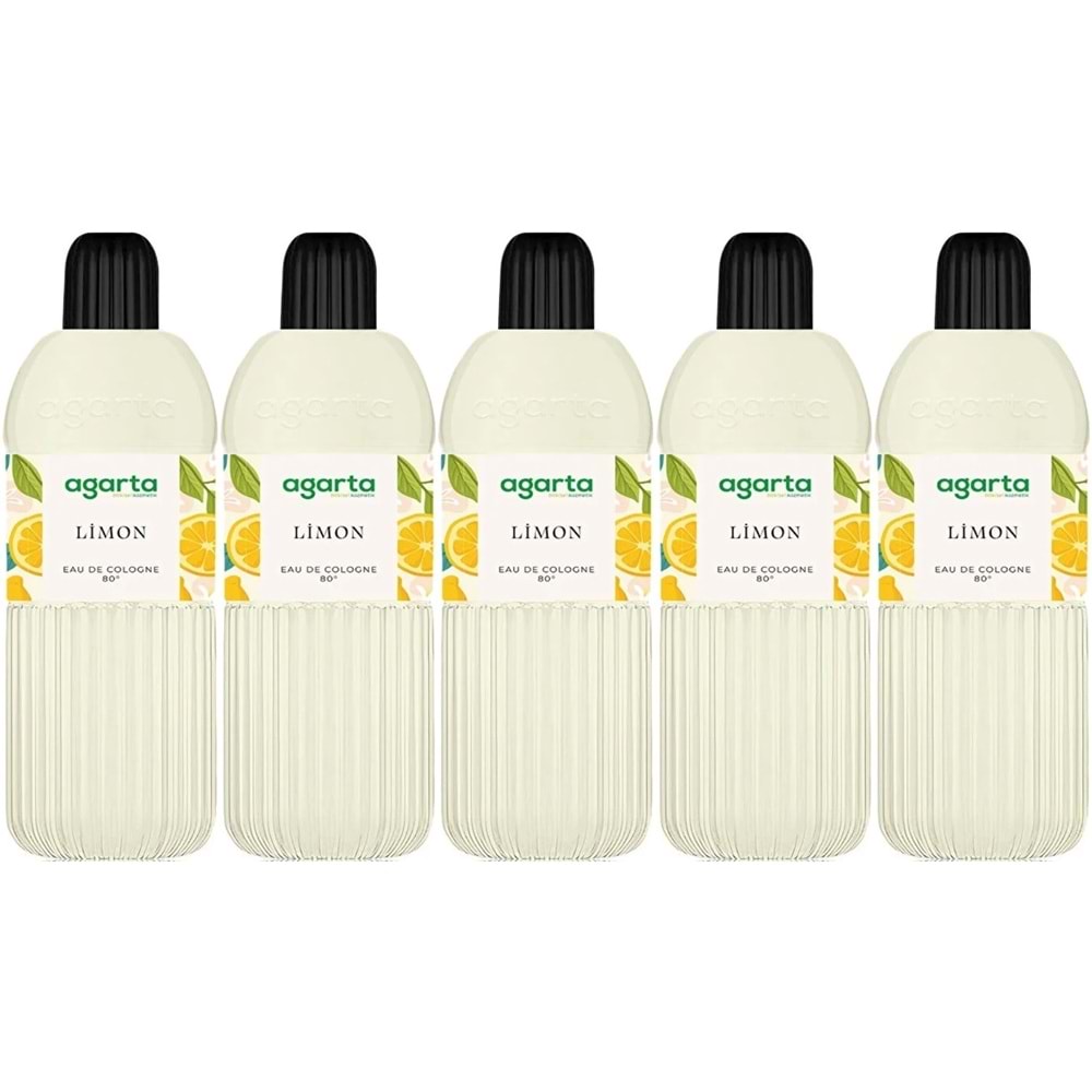 Agarta Kolonya 400 ML Limon 80 Derece Pet Şişe (5 Li Set)