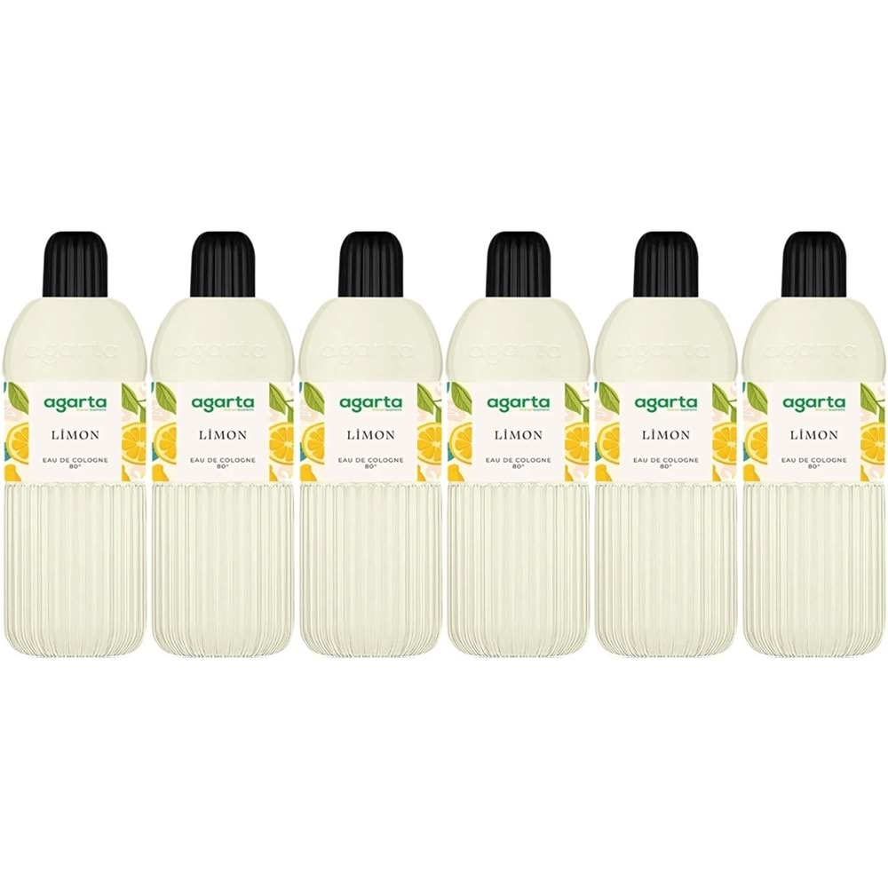 Agarta Kolonya 400 ML Limon 80 Derece Pet Şişe (6 Lı Set)
