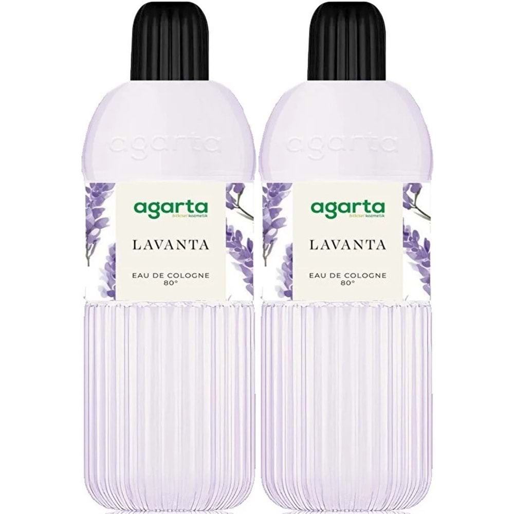 Agarta Kolonya 400 ML Lavanta 80 Derece Pet Şişe (2 Li Set)