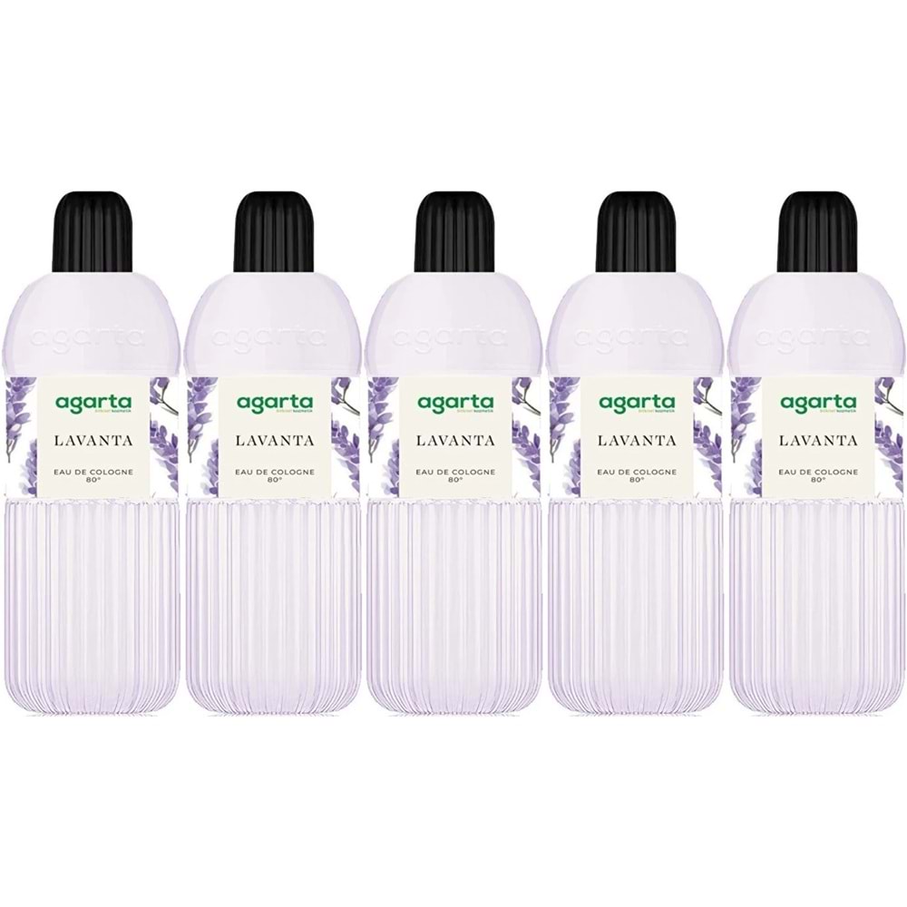 Agarta Kolonya 400 ML Lavanta 80 Derece Pet Şişe (5 Li Set)