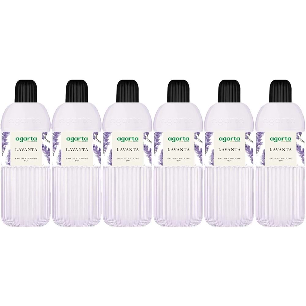 Agarta Kolonya 400 ML Lavanta 80 Derece Pet Şişe (6 Lı Set)
