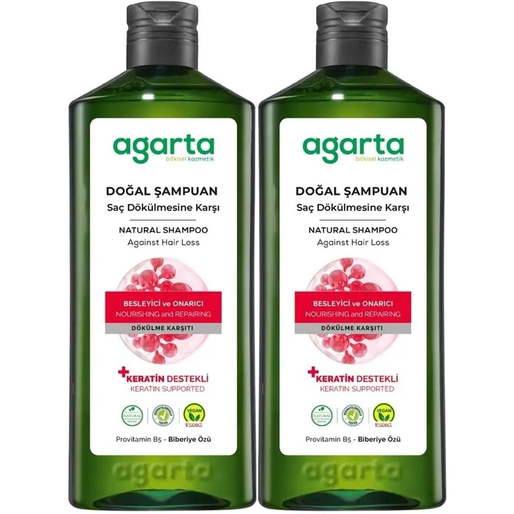 Agarta Doğal Şampuan 400 ML Saç Dökülmesine Karşı Çözüm (2 Li Set)
