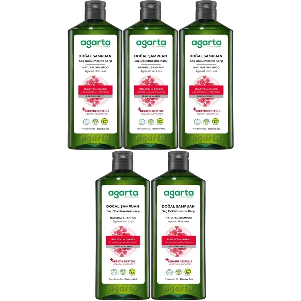Agarta Doğal Şampuan 400 ML Saç Dökülmesine Karşı Çözüm (5 Li Set)