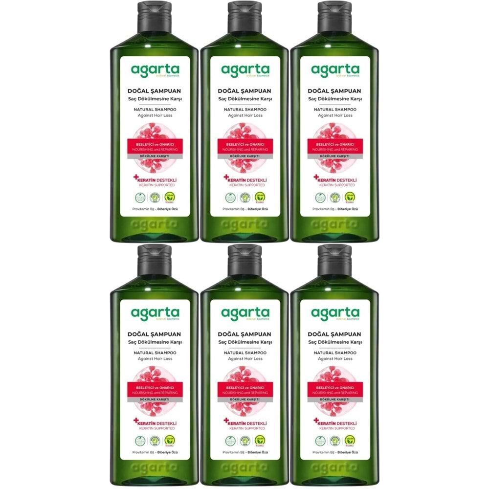 Agarta Doğal Şampuan 400 ML Saç Dökülmesine Karşı Çözüm (6 Lı Set)