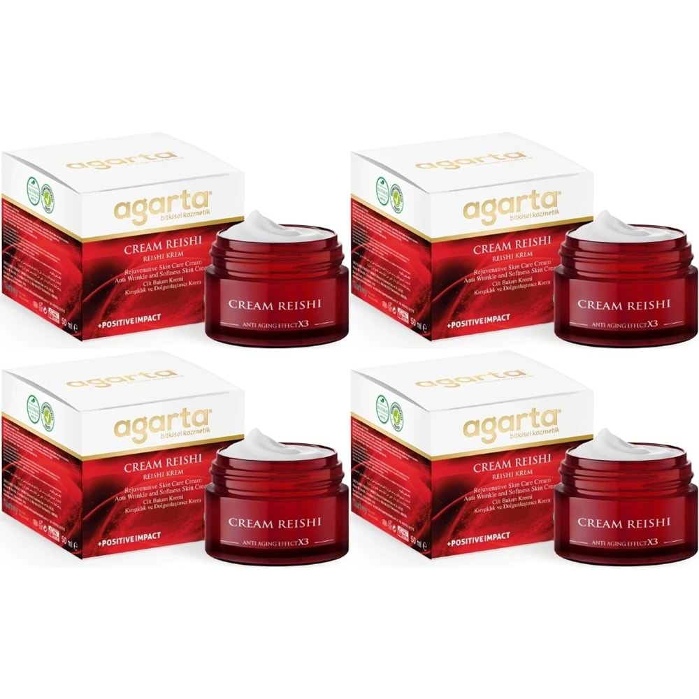 Agarta Doğal Yaşlanma Karşıtı Reishi Kremi 50 ML (Kırışıklık - Dolgunlaştırıcı) (4 Lü Set)