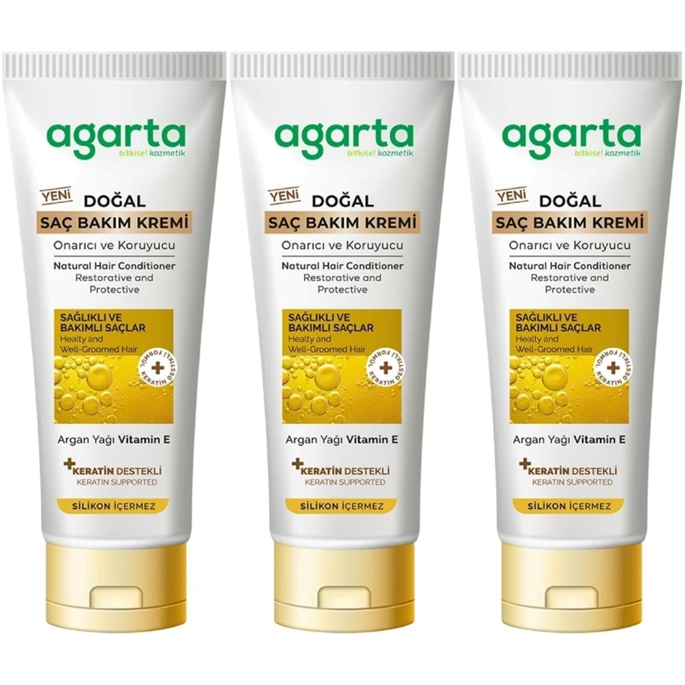 Agarta Doğal Güçlü Bakım Saç Güzelleştirici Krem 250 ML (3 Lü Set)