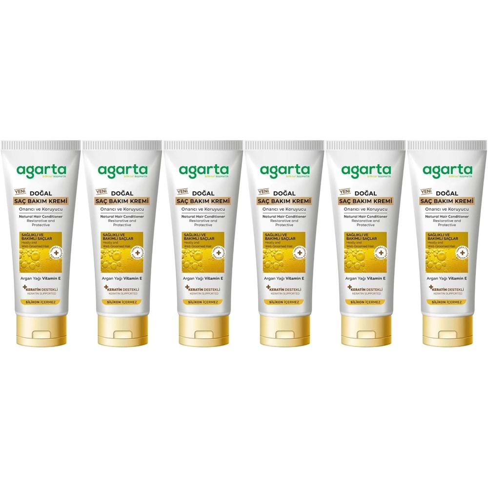 Agarta Doğal Güçlü Bakım Saç Güzelleştirici Krem 250 ML (6 Lı Set)