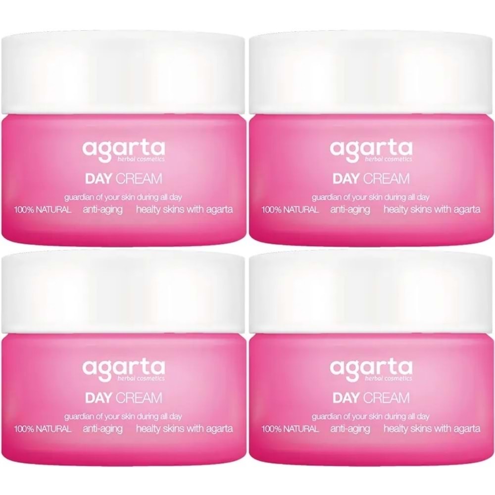Agarta Doğal Nemlendirici Su Bazlı Gündüz Kremi 50 ML (4 Lü Set)