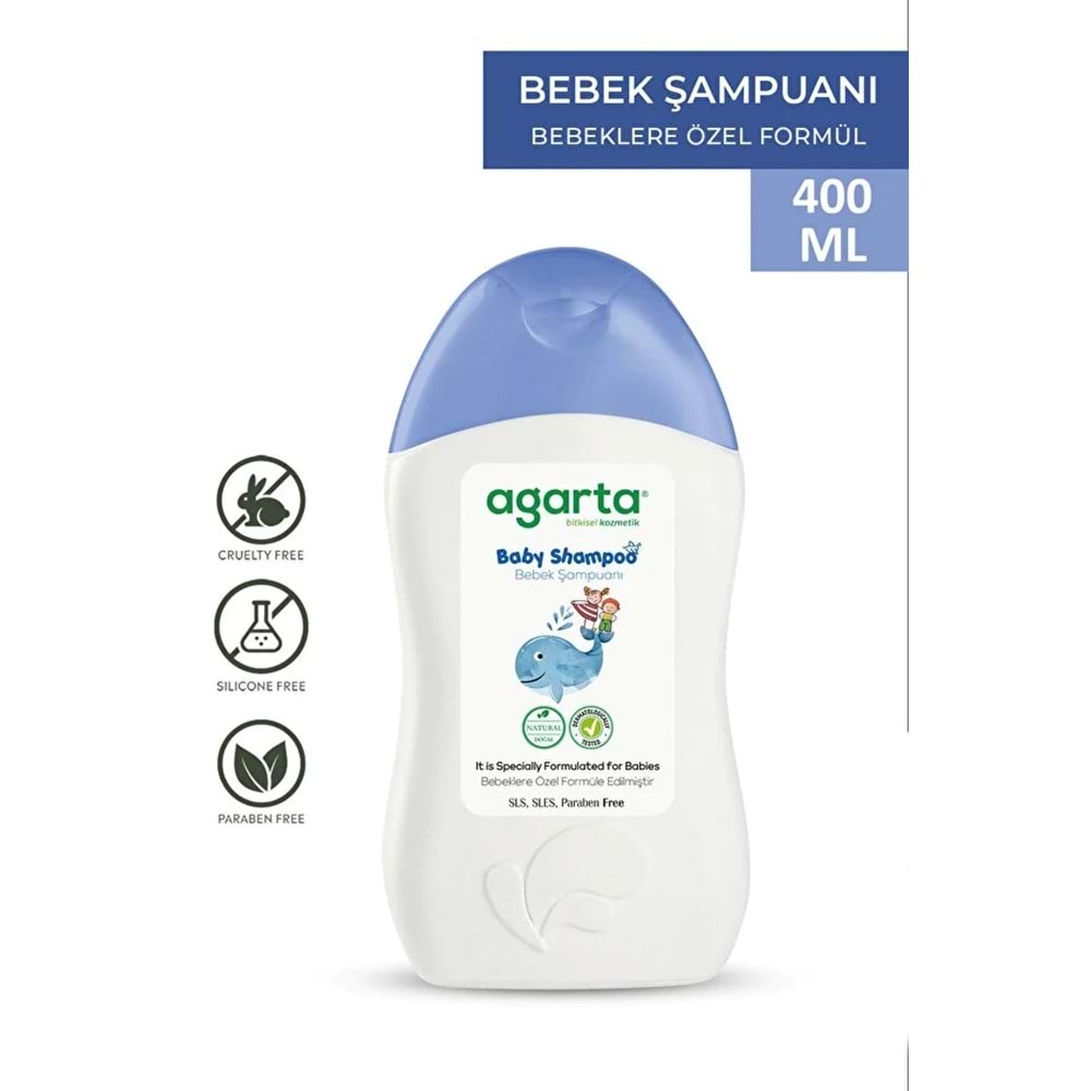 Agarta Doğal Erkek Bebek Çocuk Şampuanı Saç ve Vücut 400 ML (5 Li Set)