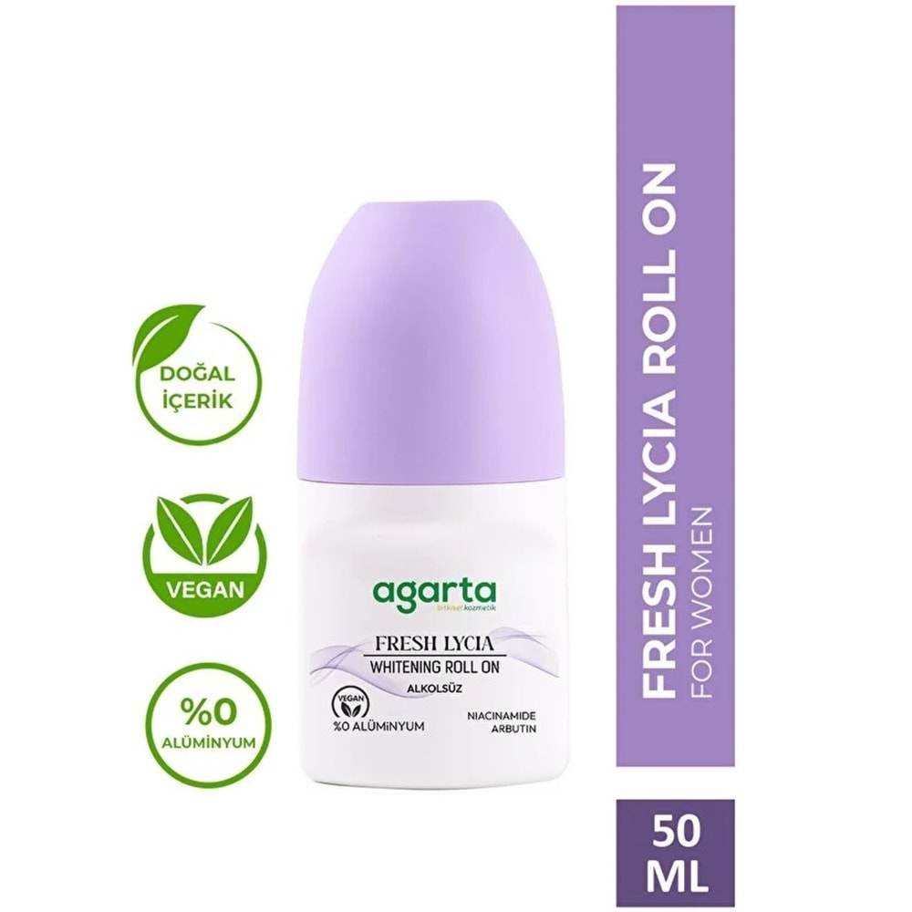 Agarta Roll-On Kadın 50 ML Fresh Lycıa Sensatıon (24 Saat Etkili Ter Kokusu Önleyici) (3 Lü Set)