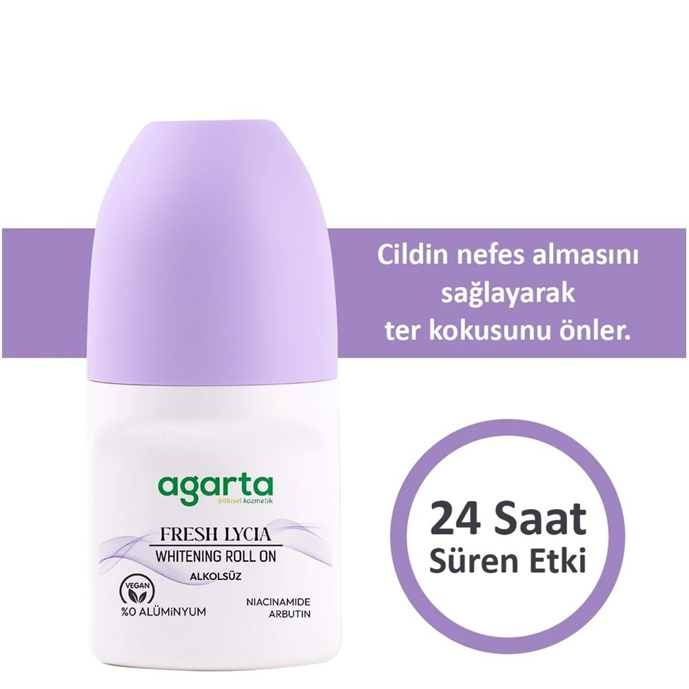 Agarta Roll-On Kadın 50 ML Fresh Lycıa Sensatıon (24 Saat Etkili Ter Kokusu Önleyici) (3 Lü Set)