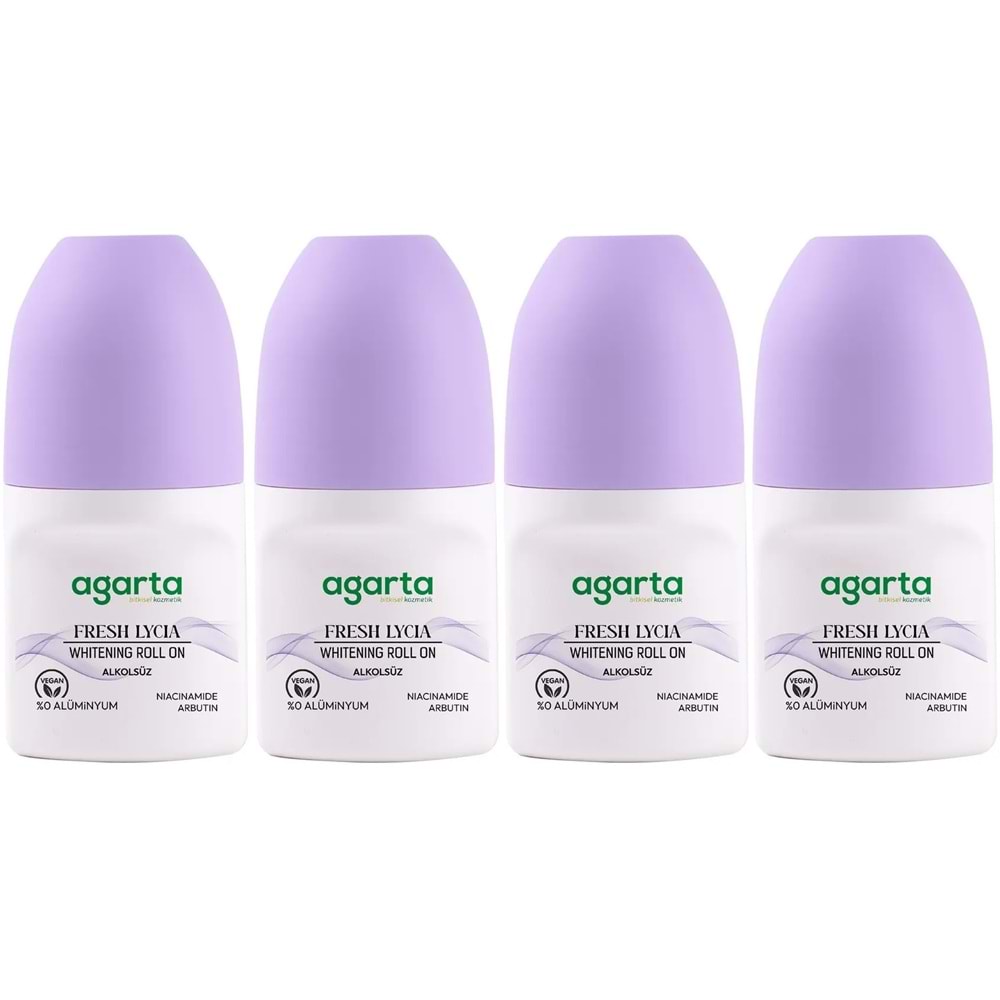 Agarta Roll-On Kadın 50 ML Fresh Lycıa Sensatıon (24 Saat Etkili Ter Kokusu Önleyici) (4 Lü Set)