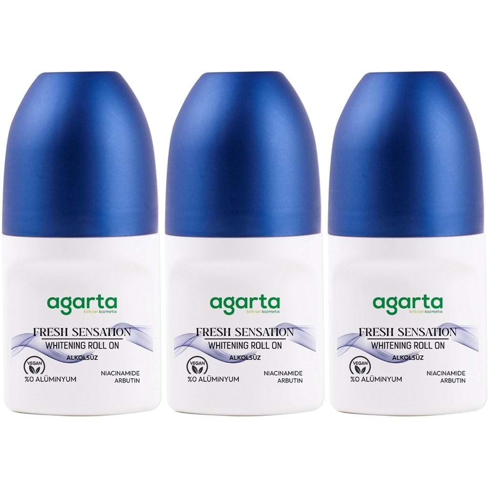 Agarta Roll-On Erkek 50 ML Fresh Sensatıon (24 Saat Etkili Ter Kokusu Önleyici) (3 Lü Set)