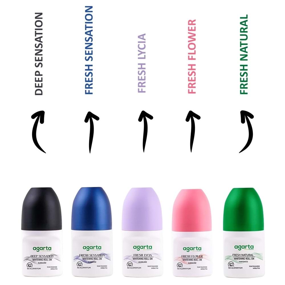 Agarta Roll-On Erkek 50 ML Fresh Sensatıon (24 Saat Etkili Ter Kokusu Önleyici) (6 Lı Set)