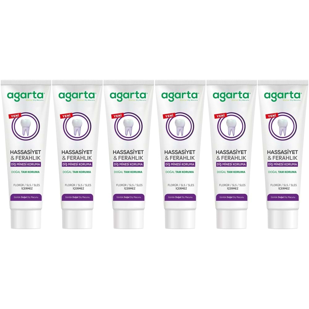 Agarta Doğal Tam koruma Diş Macunu 90 ML Hassasiyet & Ferahlık (6 Lı Set)