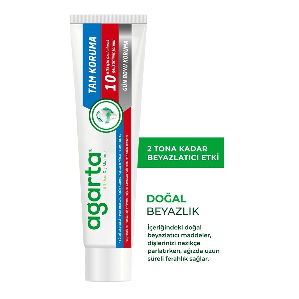 Agarta Doğal Tam koruma Diş Macunu 75 ML Gün Boyu Koruma & Diş Eti Bakımı 90 ML (Karma 2 Li Set)