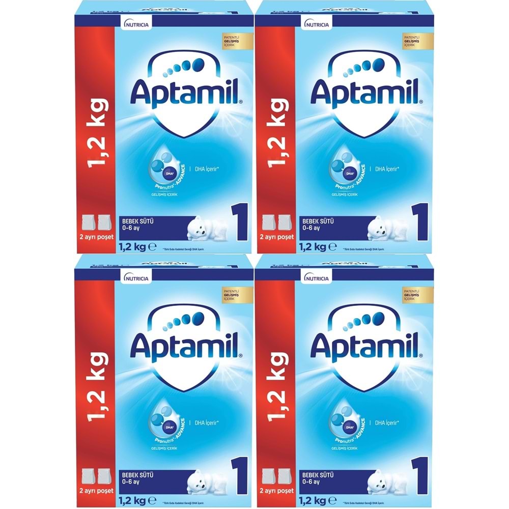 Nutrıcıa Aptamil 1200GR Bebek Sütü No:1 (0-6 Ay) (4 Lü Set)