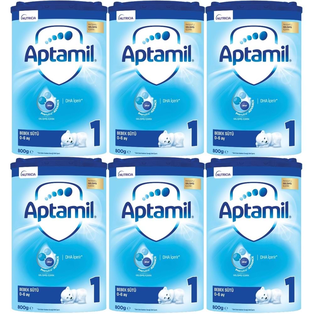 Nutrıcıa Aptamil 800GR Bebek Sütü No:1 (0-6 Ay) Doğumdan İtibaren (6 Lı Set)