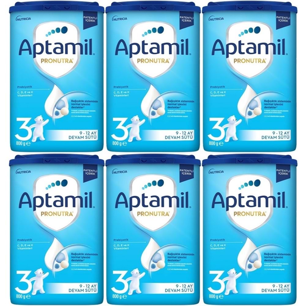 Nutrıcıa Aptamil Pronutra 800GR Devam Sütü No:3 (9-12 Ay) (6 Lı Set)