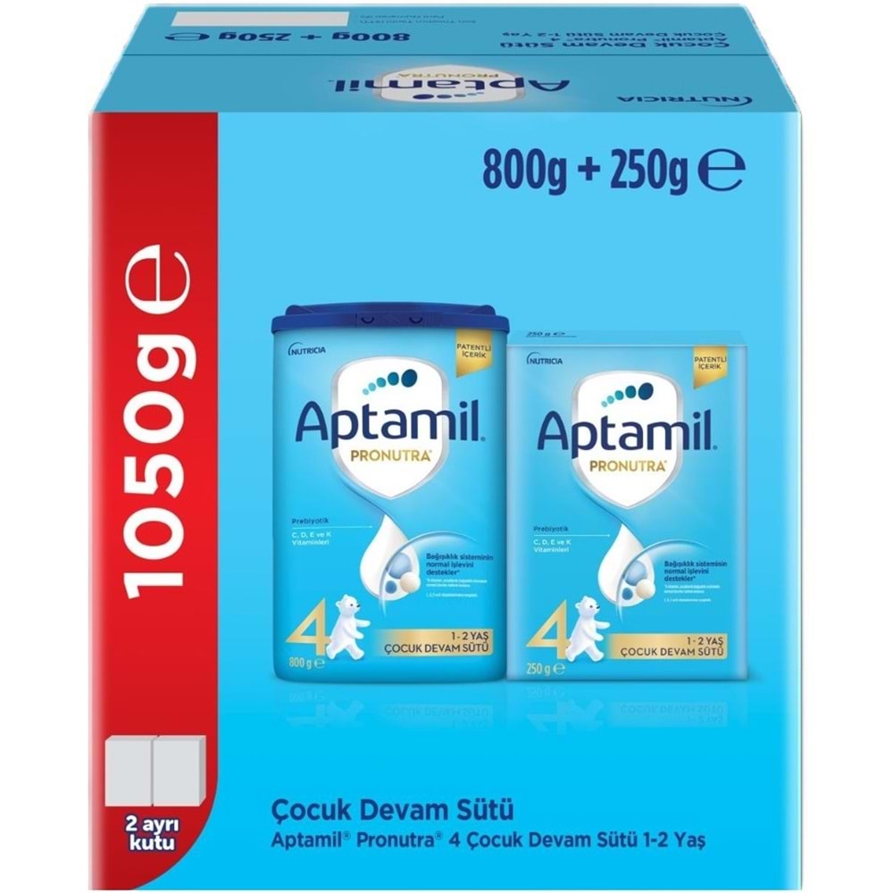 Nutrıcıa Aptamil Pronutra 800GR+250GR Toplam: 1050GR Devam Sütü No:4 (1 Yaş ve Üzeri) (6 Lı Set)