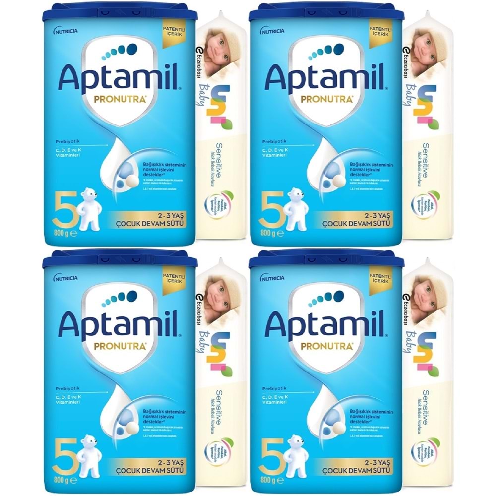 Nutrıcıa Aptamil Pronutra 800GR Devam Sütü No:5 (2-3 Yaş) + Islak Mendil Hediye (4 Lü Set)