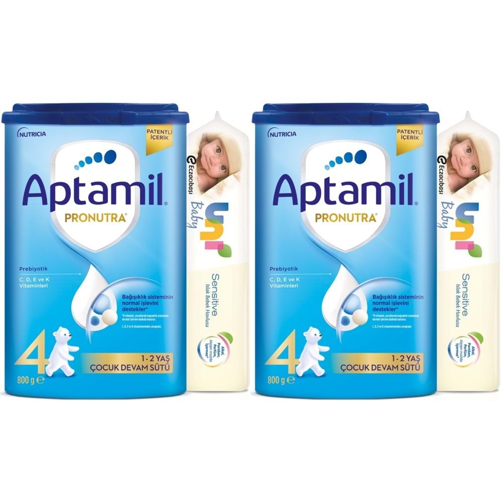 Nutrıcıa Aptamil Pronutra 800GR Devam Sütü No:4 (1-2 Yaş) + Islak Mendil Hediye (2 Li Set)