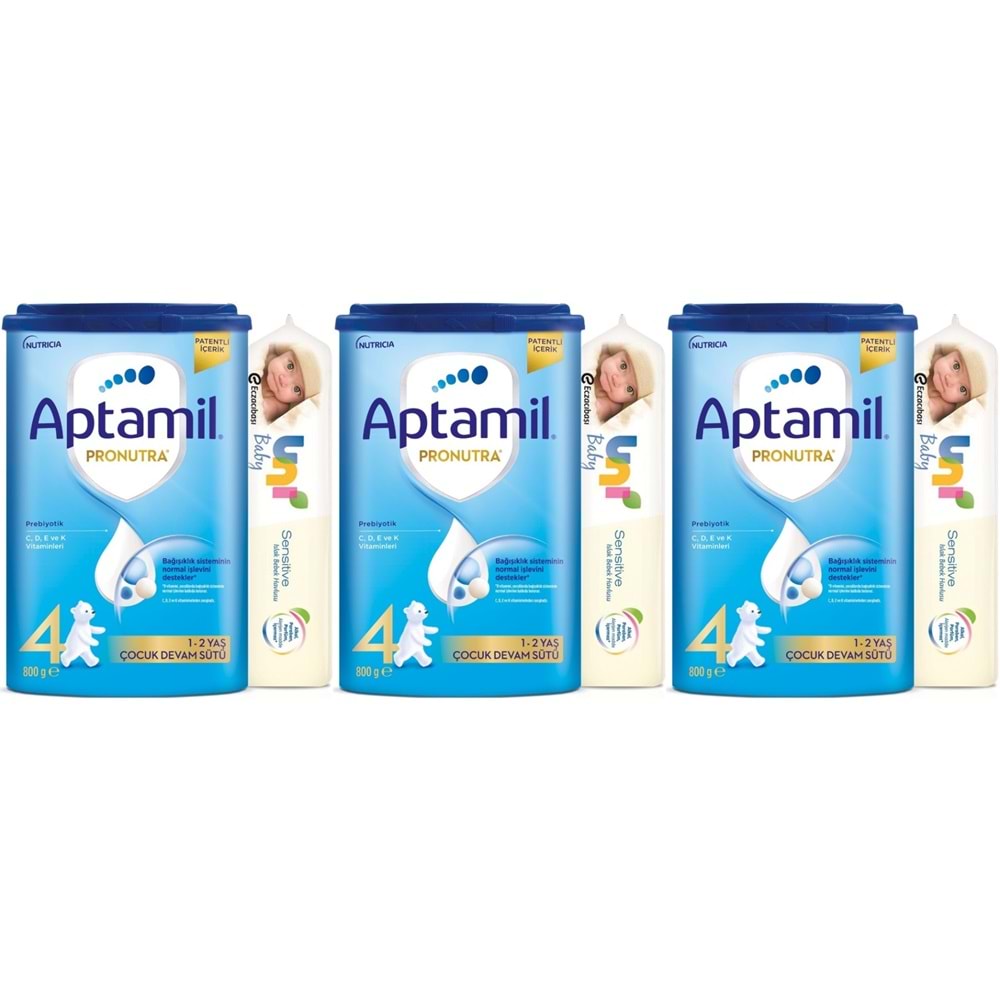 Nutrıcıa Aptamil Pronutra 800GR Devam Sütü No:4 (1-2 Yaş) + Islak Mendil Hediye (3 Lü Set)