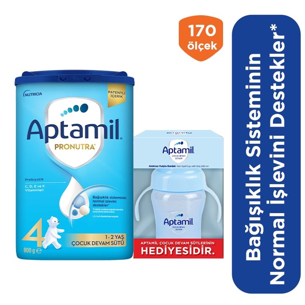 Nutrıcıa Aptamil Pronutra 800GR Devam Sütü No:4 (1-2 Yaş) + Suluk Hediye (6 Lı Set)