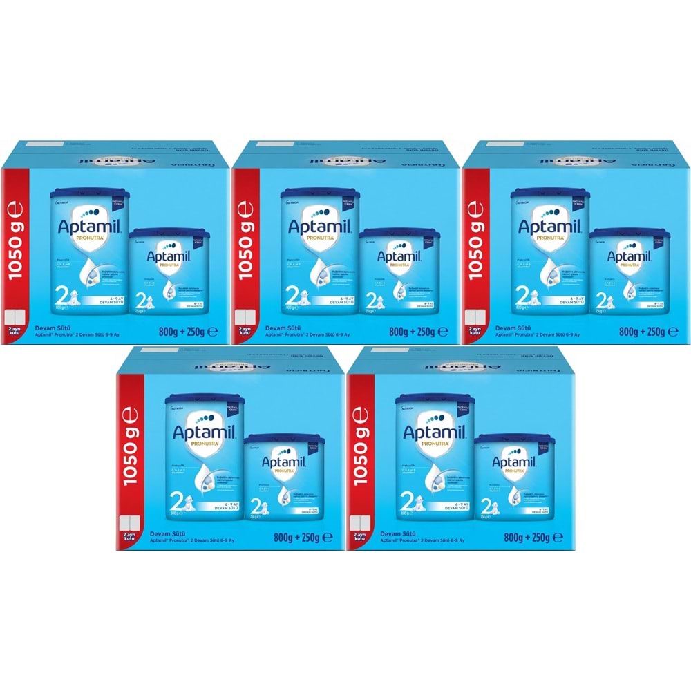 Nutrıcıa Aptamil Pronutra 1050GR (800+250GR) Devam Sütü No:2 (6-9 Ay) Avantaj Pk (5 Li Set)