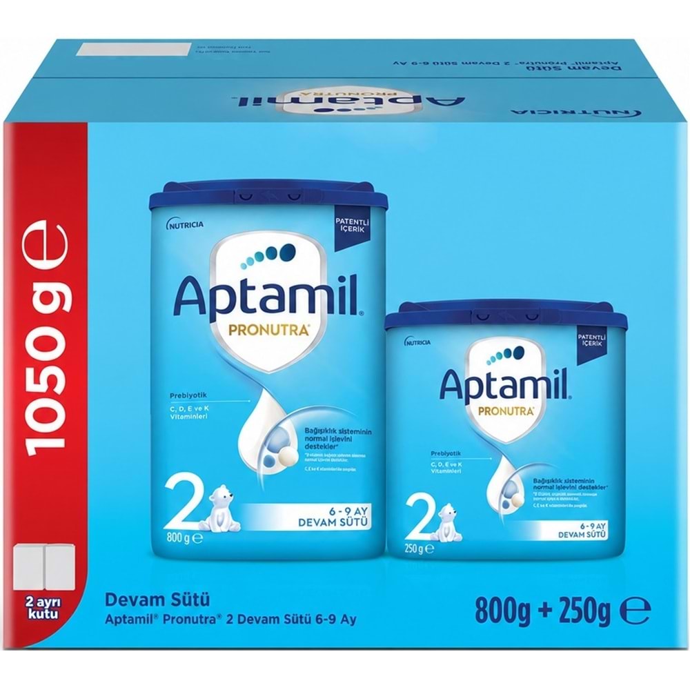 Nutrıcıa Aptamil Pronutra 1050GR (800+250GR) Devam Sütü No:2 (6-9 Ay) Avantaj Pk (6 Lı Set)