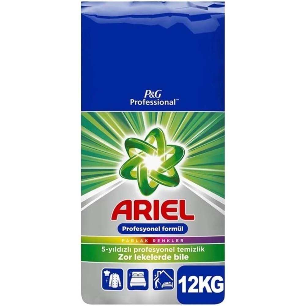 Ariel Matik Toz Çamaşır Deterjanı 24KG Parlak Renkler (2PK*12KG) (160 Yıkama)
