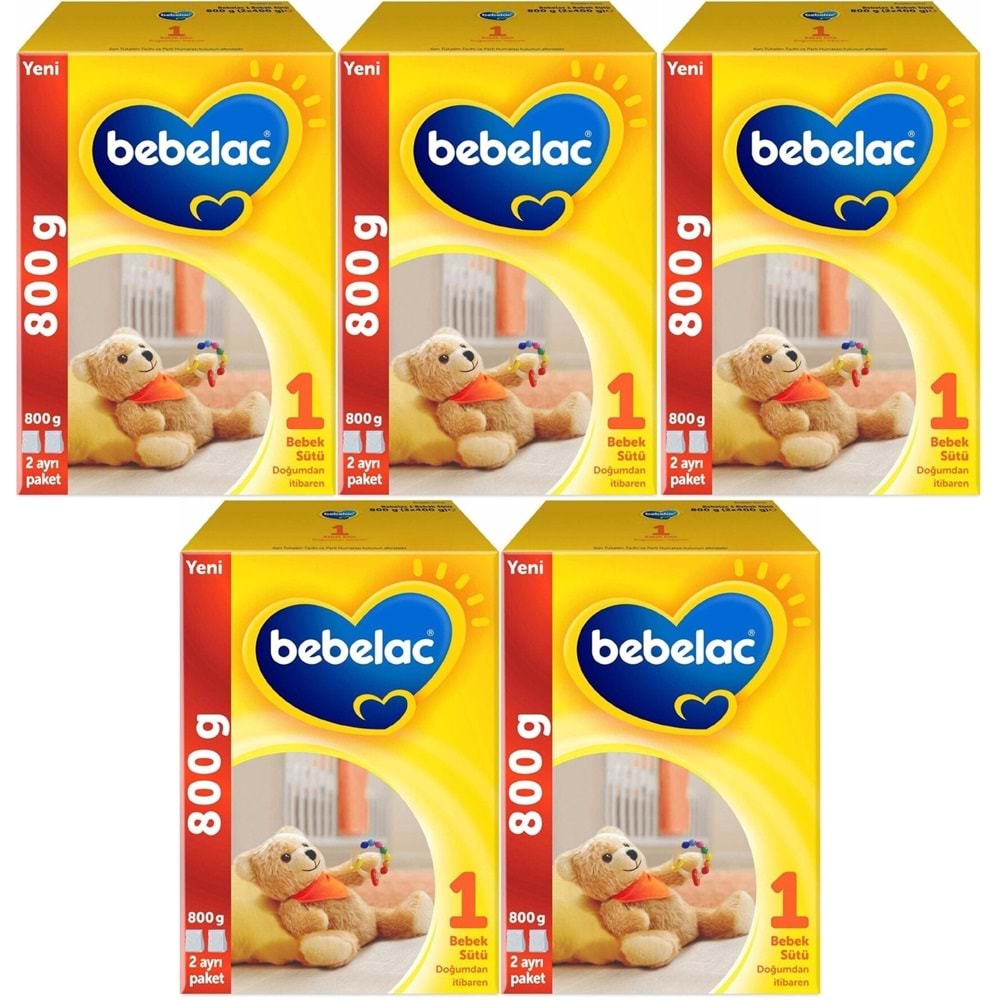 Bebelac 800GR Bebek Sütü No:1 (0-6 Ay) Doğumdan İtibaren (5 Li Set)