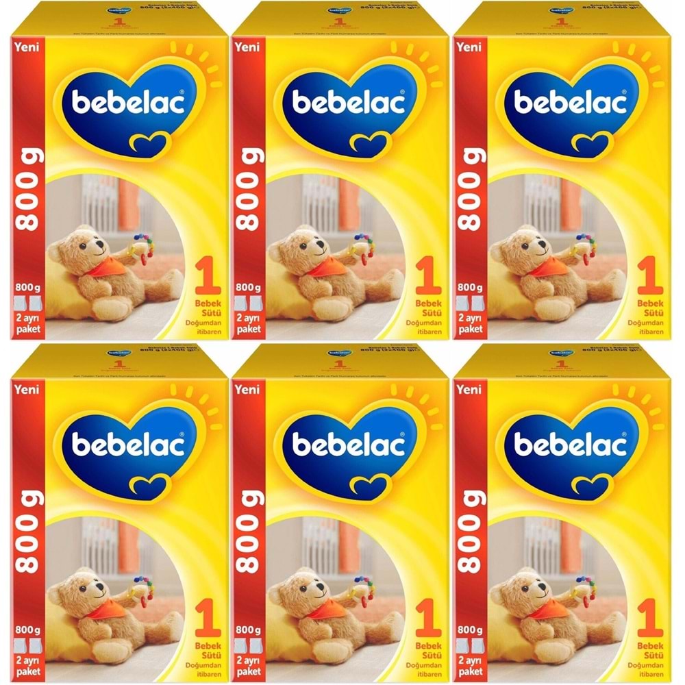 Bebelac 800GR Bebek Sütü No:1 (0-6 Ay) Doğumdan İtibaren (6 Lı Set)