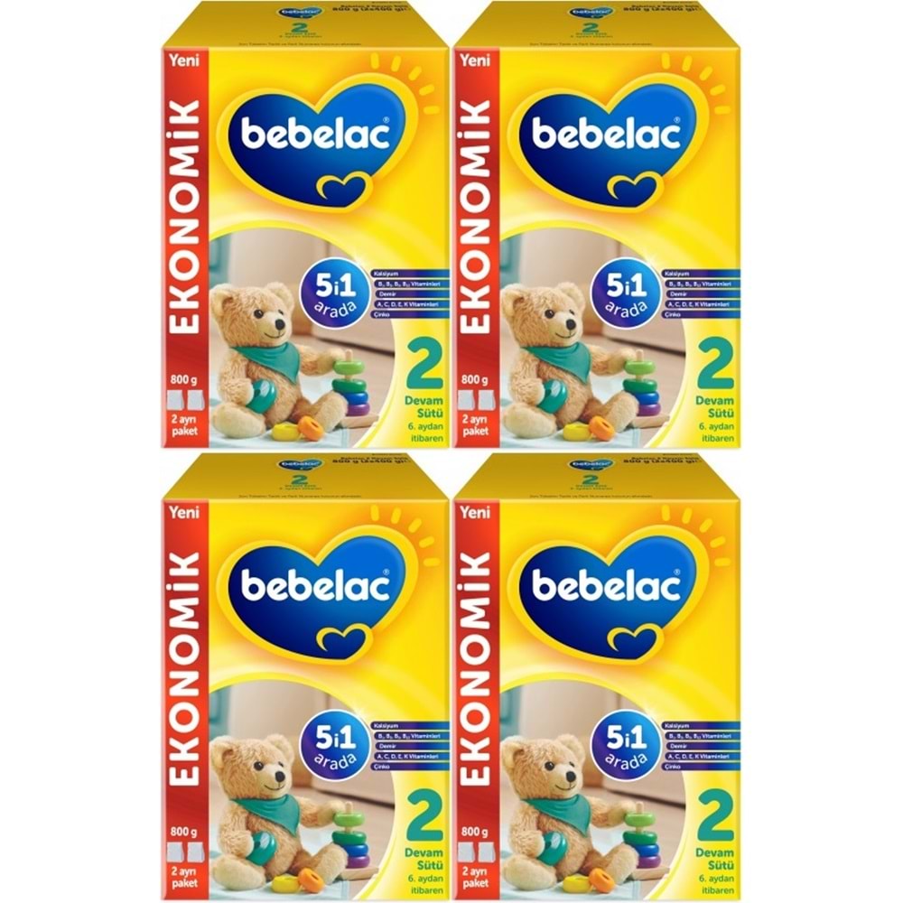 Bebelac 800GR No:2 Devam Sütü (6-12 Ay) (4 Lü Set)