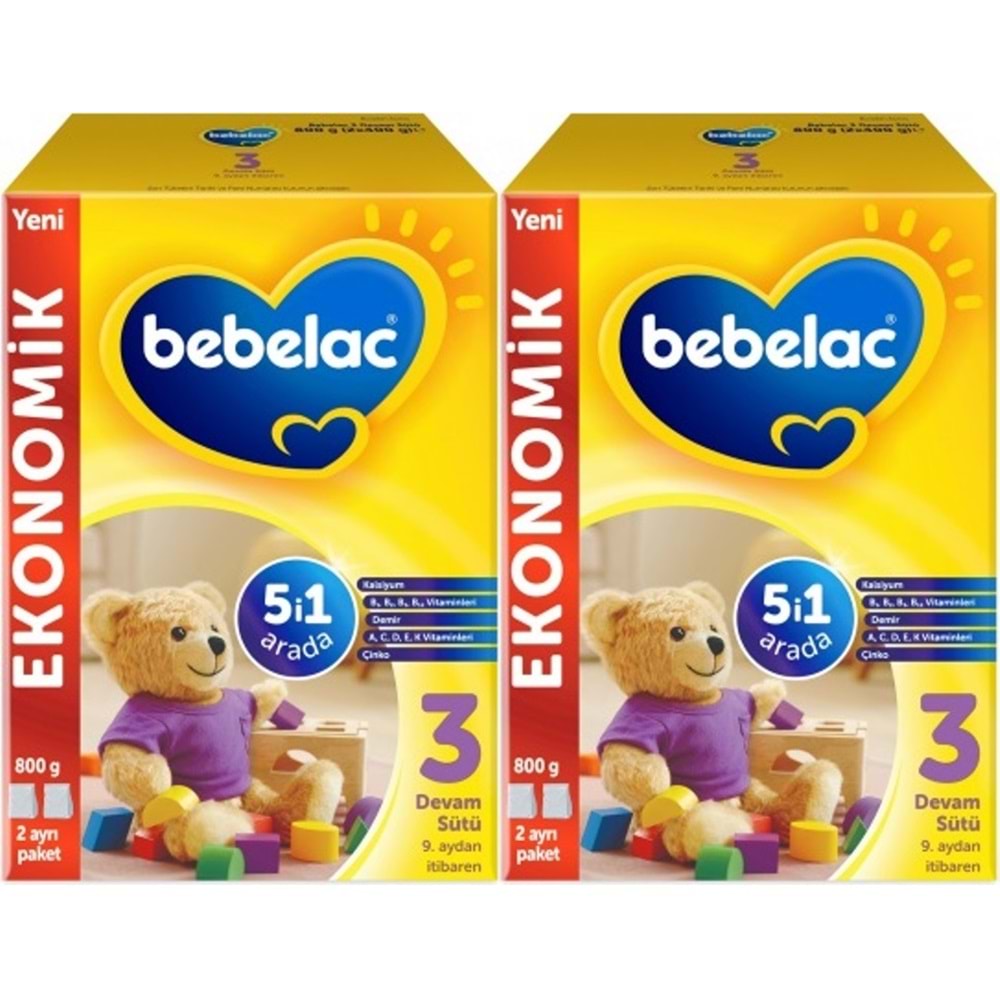Bebelac 800GR No:3 Devam Sütü (9-12 Ay) (2 Li Set)