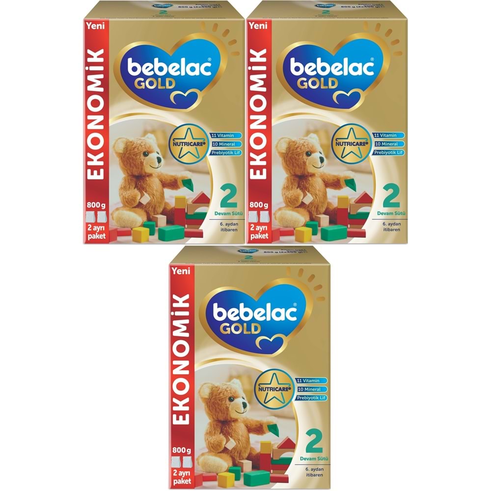 Bebelac Gold 800GR No:2 Devam Sütü (6-9 Ay) (3 Lü Set)