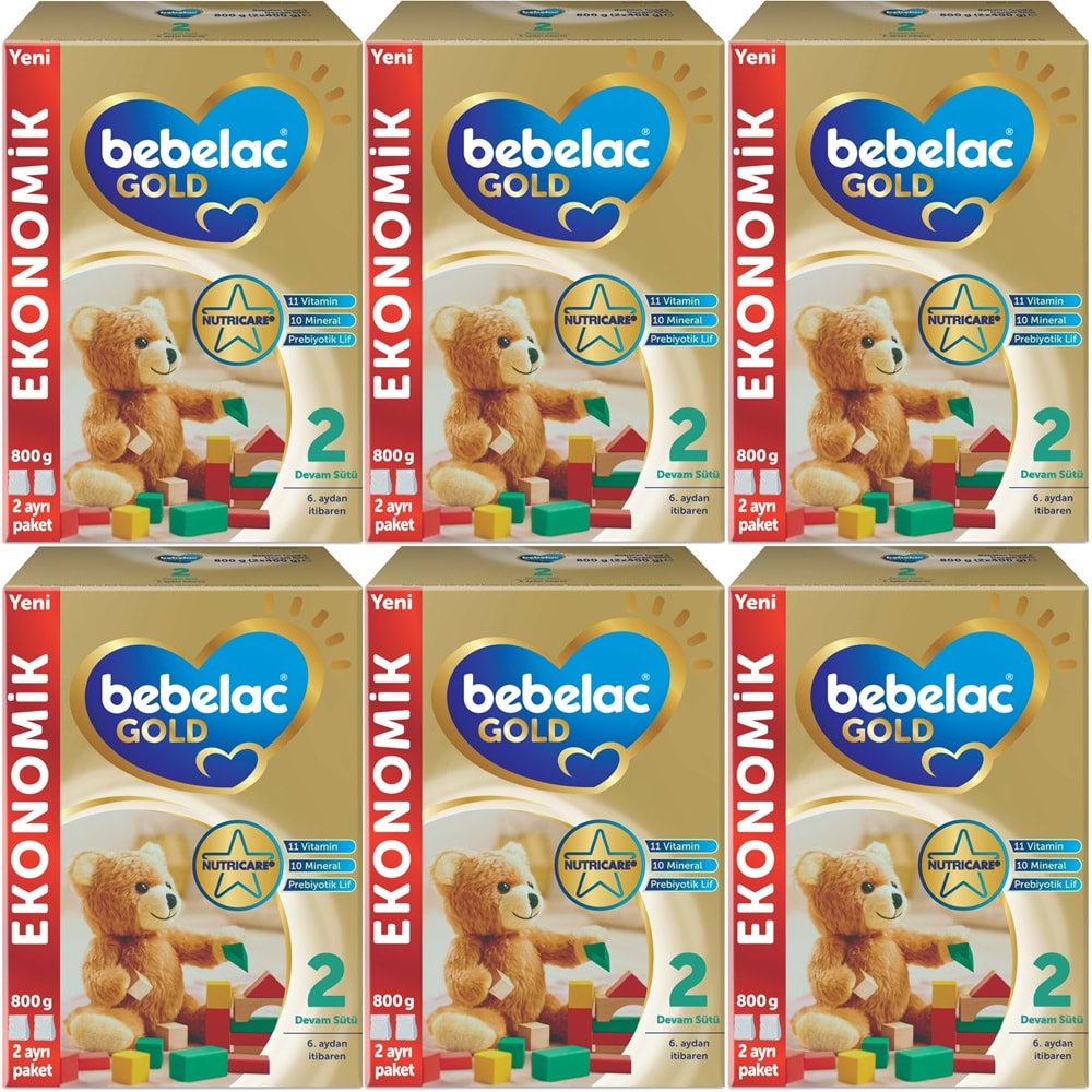 Bebelac Gold 800GR No:2 Devam Sütü (6-9 Ay) (6 Lı Set)